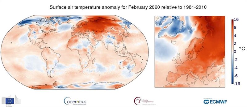 Febrero de 2020 ha sido el más febrero más cálido en todo el mundo desde que hay registros | ORGANIZACIÓN METEOROLÓGICA MUNDIAL ep febrero de 2020 ha sido el mas febrero mas calido en todo el mundo desde que hay registros