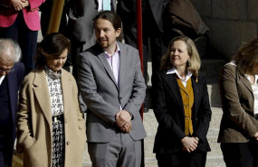 ep i-d la vicepresidenta primera carmen calvo el vicepresidente segundo pablo iglesias y la
