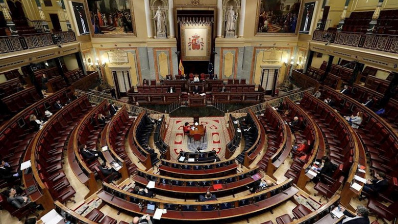 Imagen del hemiciclo del Congreso durante el estado de alarma | Pool ep imagen del hemiciclo del congreso durante el estado de alarma