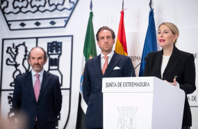 ep la presidenta de la junta de extremadura maria guardiola interviene junto al vicepresidente