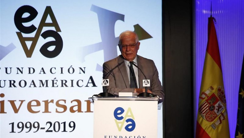 El ministros de Asuntos Exteriores, Unión Europea y Cooperación en funciones, Josep Borrell, interviene en el acto del XX Aniversario de la Fundación Euroamérica en Casa América. | Óscar J.Barroso - Europa Press ep ministrosasuntos exteriores union europeacooperacionfunciones josep borrell intervieneactoxx aniversariola fundacion euroamericacasa america