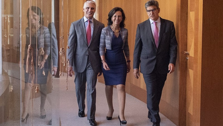 Ana Botín, Andrea Orcel y José Antonio Álvarez | BANCO SANTANDER - Archivo ep ana botin andrea orcel y alvarez 20190412143304