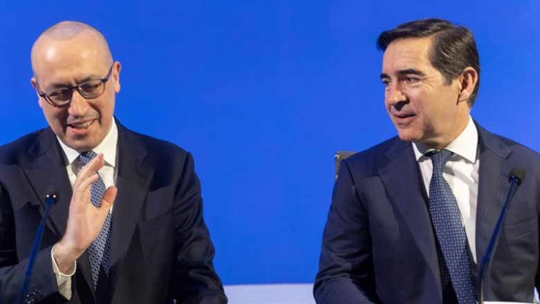 Archivo - El presidente de BBVA, Carlos Torres Vila (d), y el consejero delegado, Onur Genç (i), presentan los resultados financieros correspondientes al ejercicio 2025, a 5 de febrero de 2026, en Madrid (España). | Eduardo Parra - Europa Press - Archivo ep archivo el presidente de bbva carlos torres vila d y el consejero delegado onur gen i presentan