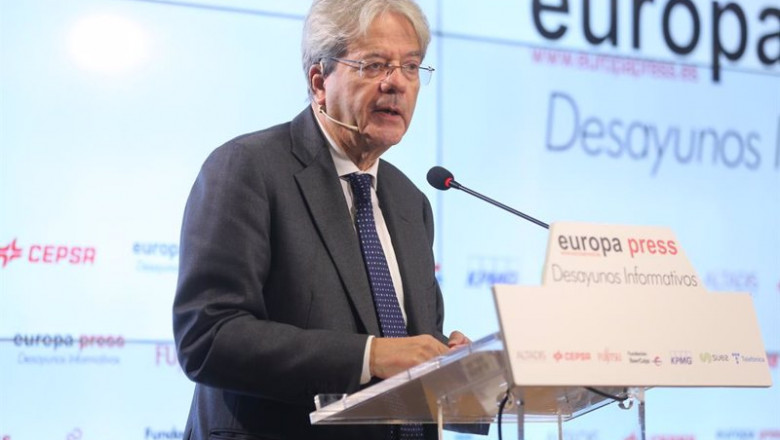 El comisario europeo de Economía, Paolo Gentiloni, interviene en un Desayuno Informativo de Europa Press en el Auditorio Meeting Place, a 26 de octubre de 2021, en Madrid, (España). | Isabel Infantes - Europa Press ep el comisario europeo de economia paolo gentiloni interviene en un desayuno informativo de europa 20211026111003
