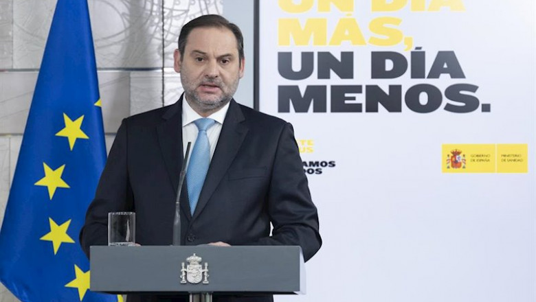 Moncloa ep el ministro de transportes movilidad y agenda urbana jose luis abalos durante una rueda de prensa