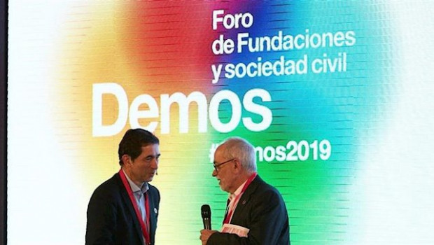 ep el presidente de la asociacion espanola de fundaciones javier nadal y el director del centro de