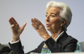 ep main president of the european central bank ecb christine lagarde speaks during her first press