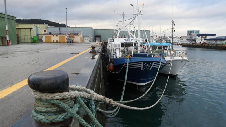 Un pesquero amarra durante la protesta de la flota pesquera de bajura, a 19 de enero de 2026, en Burela, Lugo, Galicia (España). La flota de pesca de bajura comienza un paro indefinido para protestar contra la nueva normativa europea que obliga a los barc | Carlos Castro - Europa Press ep un pesquero amarra durante la protesta de la flota pesquera de bajura a 19 de enero de 2026 en