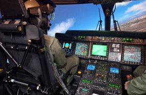 ep archivo   interior del simulador de vuelo del helicoptero nh90 desarrollado por indra