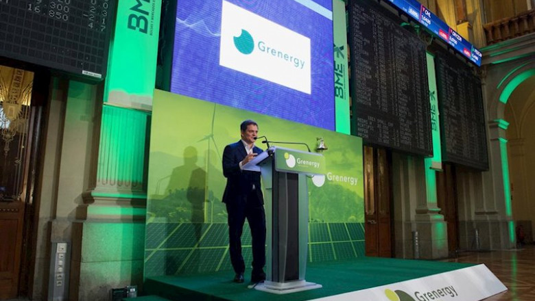 David Ruiz de Andrés, fundador y consejero delegado de Grenergy, durante el tradicional 'toque de campana' | GRENERGY ep david ruiz de andres fundador y consejero delegado de grenergy durante el tradicional toque de