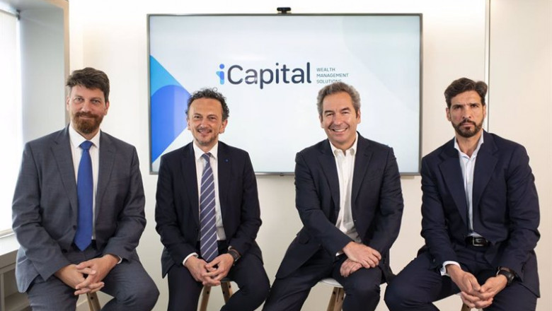 De izquierda a derecha: Paolo Mezza, Guillermo Santos Aramburo, Pablo Martínez-Arrarás y Miguel Ángel García Brito, durante la presentación del plan estratégico. | ICAPITAL ep de izquierda a derecha paolo mezza guillermo santos aramburo pablo martinez arraras y miguel