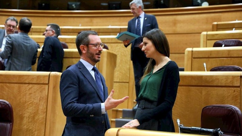 El portavoz del Partido Popular en el Senado, Javier Maroto y la portavoz de Ciudadanos en el Senado, Lorena Roldán. | Marta Fernández Jara - Europa Press ep el portavoz del partido popular en el senado javier maroto y la portavoz de ciudadanos en el