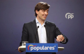 ep el vicesecretario de comunicacion del partido popular pablo montesinos mira su reloj durante la