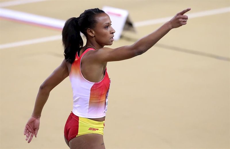 ep ana peleteiro durante el triple salto de los europeos en pista cubierta de 2019