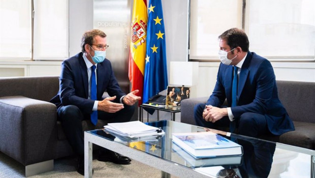 ep el lider del pp alberto nunez feijoo se reune con el presidente de cepyme gerardo cuerva en esta