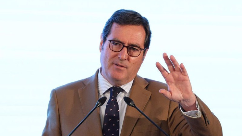 ep el presidente de la ceoe antonio garamendi durante su intervencion en el i foro economico y ep el presidente de la ceoe antonio garamendi durante su intervencion en el i foro economico y