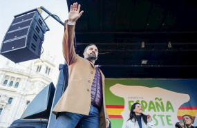 ep el presidente de vox santiago abascal durante una concentracion frente al ayuntamiento de madrid