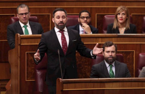 ep el presidente de vox santiago abascal interviene durante el turno de preguntas al presidente del