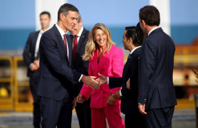 ep el presidente del gobierno pedro sanchez saluda a su llegada a la ceremonia de la botadura de la