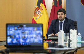 ep el presidente lopez miras durante la videoconferencias de presidentes autonomicos