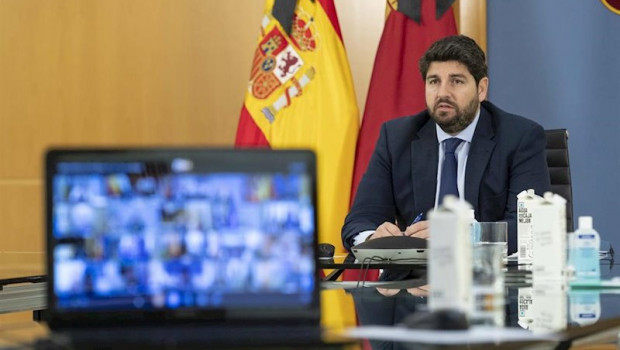 ep el presidente lopez miras durante la videoconferencias de presidentes autonomicos