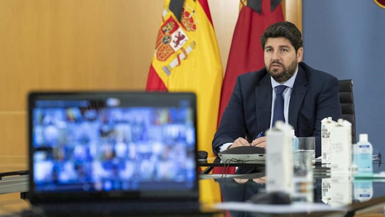 ep el presidente lopez miras durante la videoconferencias de presidentes autonomicos