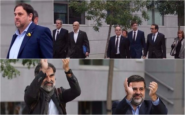 Junqueras, los exconsejeros y los Jordis. | EUROPA PRESS ep junqueras los exconsejeroslos jordis