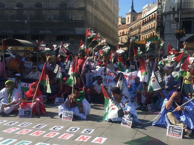 Protesta de CEAS-Sáhara esta tarde en la Puerta del Sol | EUROPA PRESS ep protestaceas-saharatardela puertasol
