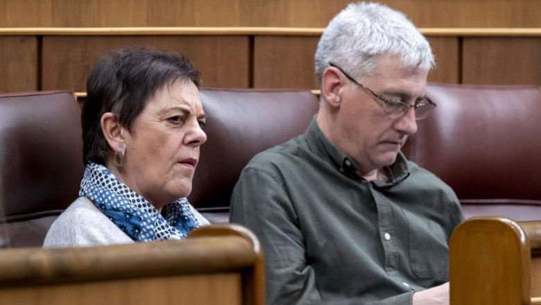 ep archivo   la portavoz de eh bildu en el congreso mertxe aizpurua y el diputado de bildu oskar