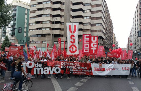 ep cabecera de la manifestacion por el 1 de mayo en murcia