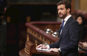 ep el presidente del partido popular pablo casado durante su intervencion en la segunda sesion de