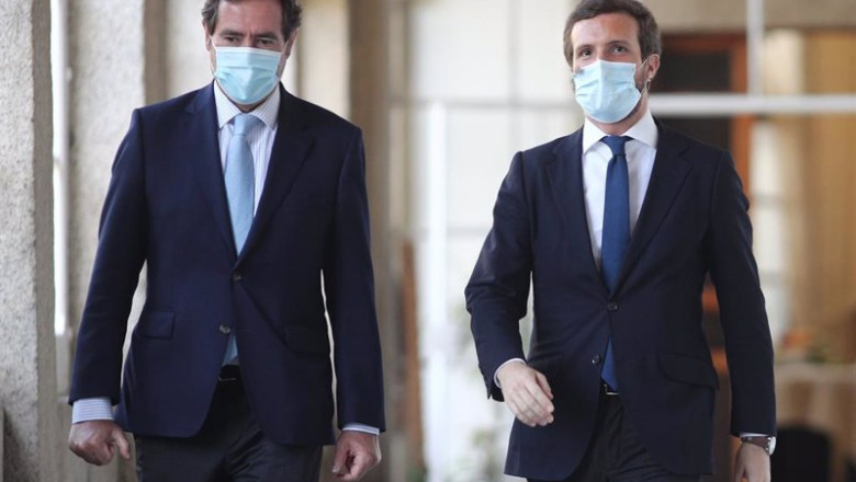 (I-D) El presidente de la CEOE, Antonio Garamendi y el presidente del Partido Popular, Pablo Casado | Eduardo Parra - Europa Press - Archivo ep i-d el presidente de la ceoe antonio garamendi y el presidente del partido popular pablo casado