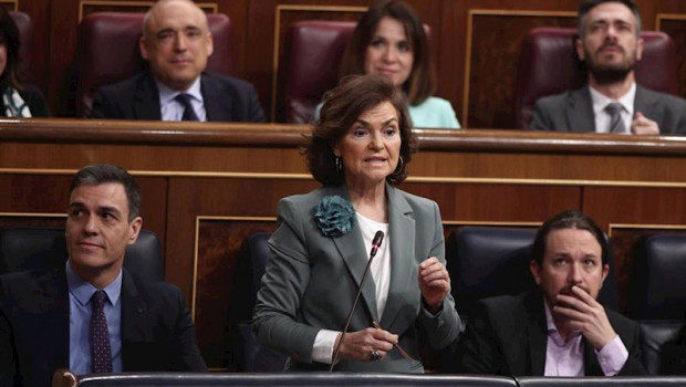 ep la vicepresidenta primera del gobierno carmen calvo en el hemiciclo del congreso