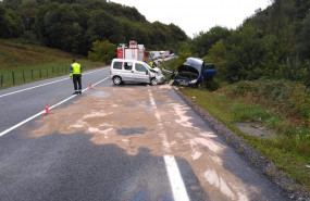 ep lugar del accidente de trafico en la n-121-a en el que ha fallecido una mujer y otras tres