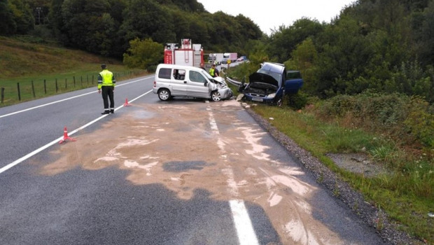 ep lugar del accidente de trafico en la n-121-a en el que ha fallecido una mujer y otras tres