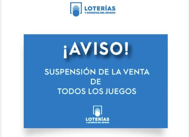 Suspensión de la venta de todos los juegos de Loterías | LOTERÍAS ep suspension de la venta de todos los juegos de loterias